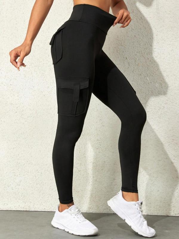 Women's Plain High Waist Pocket Skinny Pants, Casual Comfy High Stretch Tight-Fitting Leggings for Daily Wear, Ladies Bottoms for All Seasons
